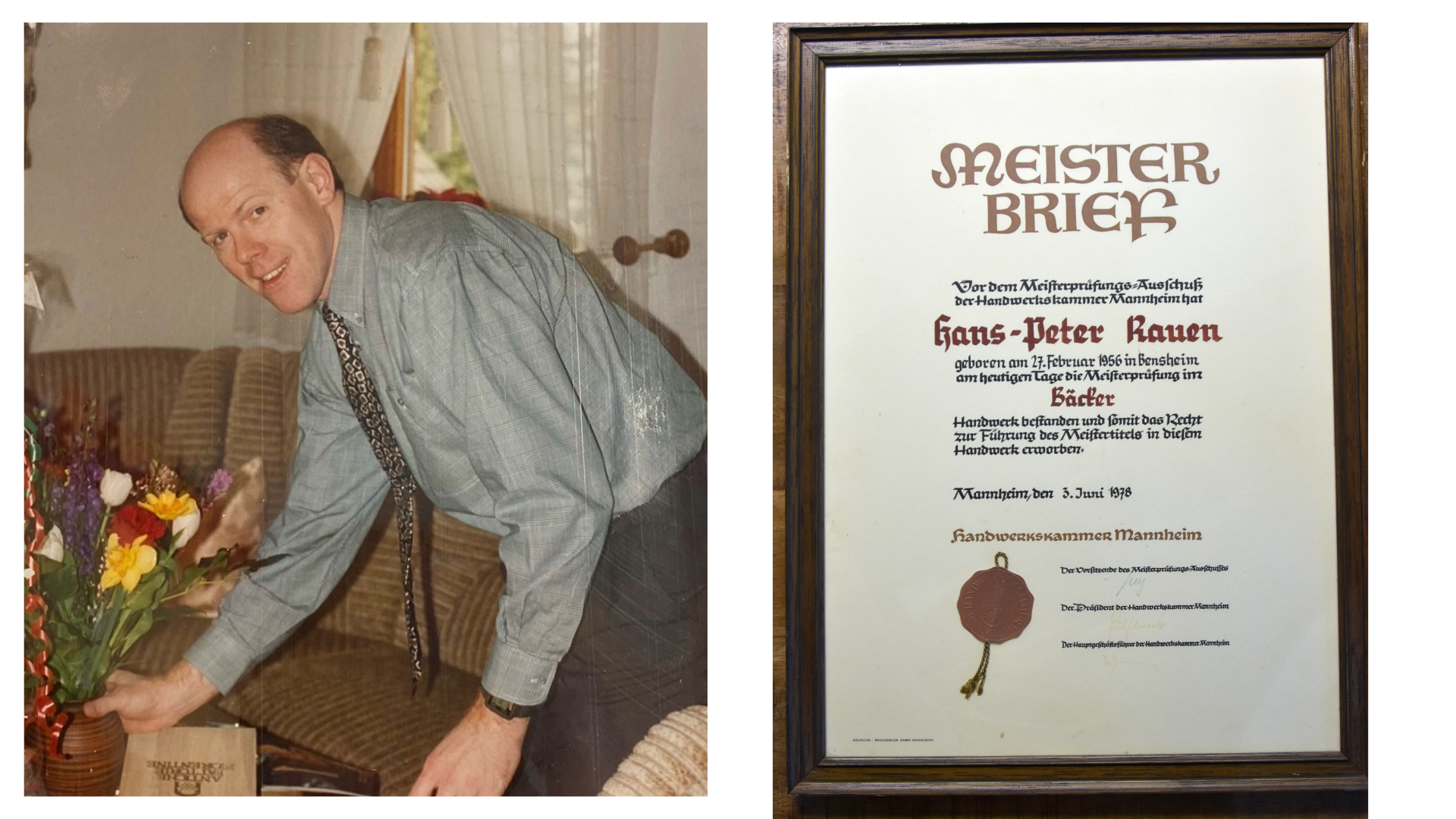 Hans-Peter Rauen als junger Bäckermeister